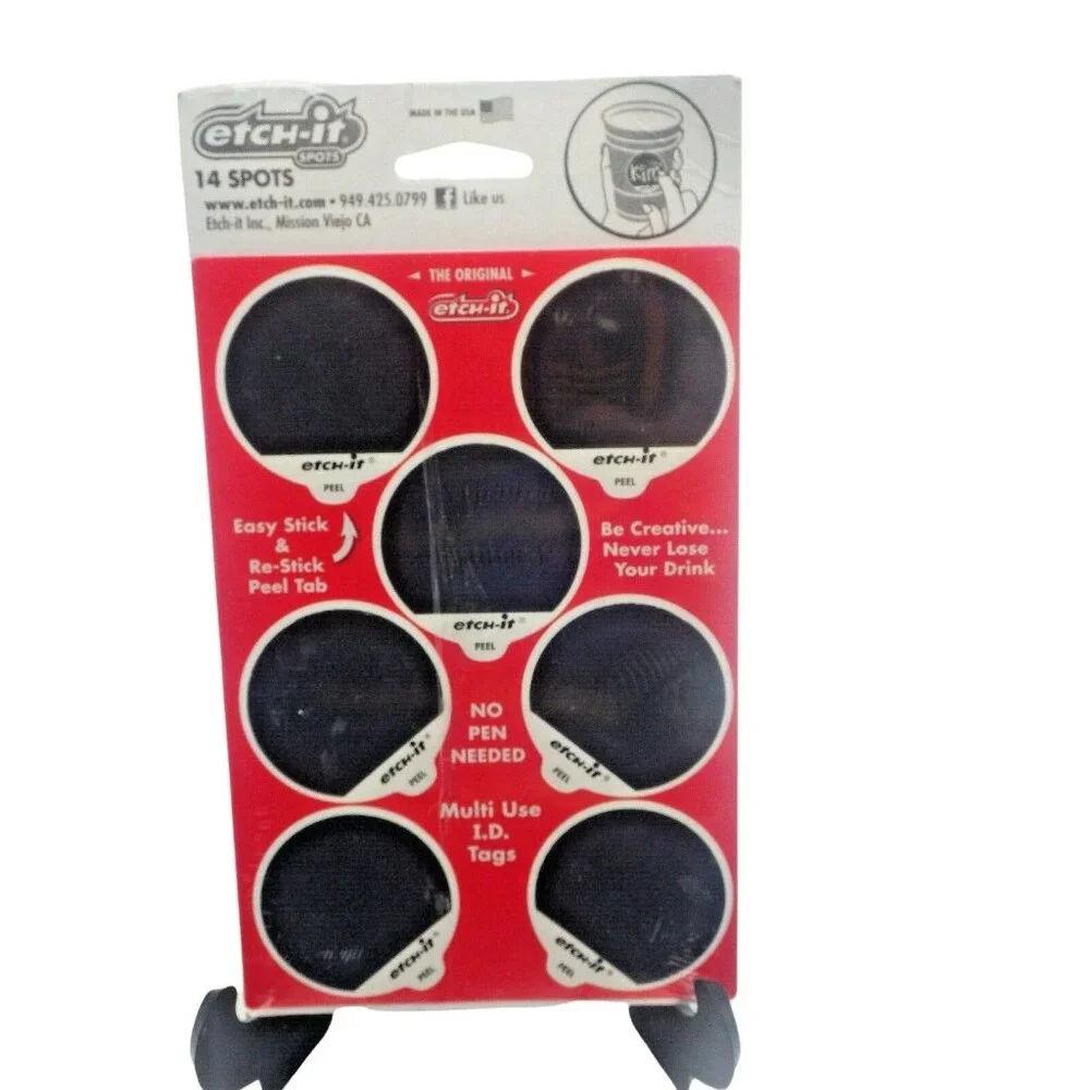 Etch it Disposable Red Solo Cups Glass Markers Birthday Party BBQ 14 spots